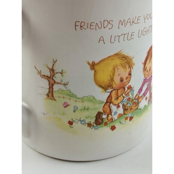 Hallmark Betsey Clark Mug Mates Friends Make Heart Lighter Vintage 1983 Rainbow - Picture 7 of 12